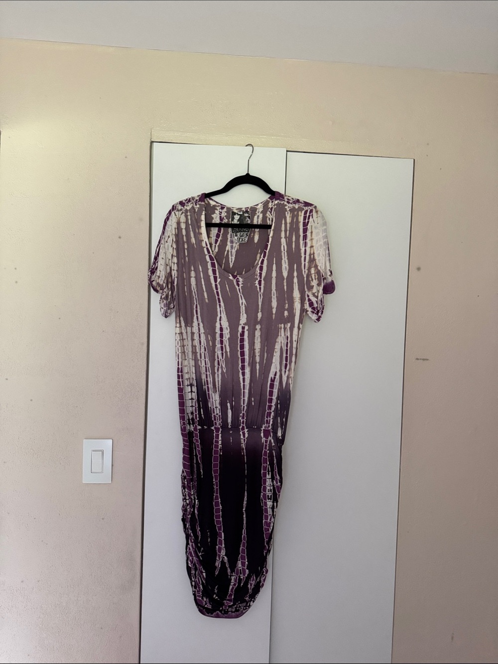 Young Fabulous & Broke Purple and Cream Tie-Dye V-Neck Maxi